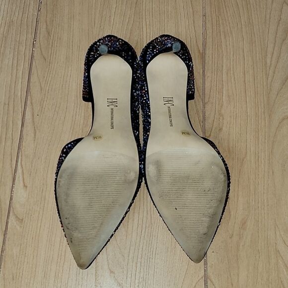 INC INTERNATIONAL CONCEPTS KENJAY D'ORSAY BLACK SEQUINED PUMPS, SIZE 9.5 - Picture 10 of 12
